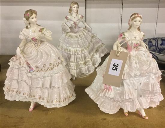 3 Royal Worcester figures of ladies